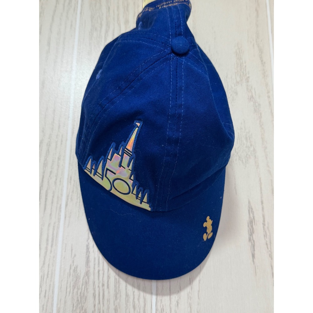 Disney Parks Walt Disney World 50th Anniversary Blue Iridescent Baseball Cap Hat